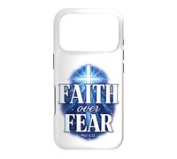 Carcasa para iPhone 17 Pro Faith Over Fear Phil 4:13 Cruz Cristiana versículo bíblico
