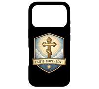 Carcasa para iPhone 17 Pro Fe Esperanza Amor Cristiano Ortodoxo Floral Jesucristo Dios
