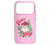 Carcasa para iPhone 17 Pro Feeling Jolly Pink Cowboy Santa Western Christmas