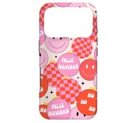 Carcasa para iPhone 17 Pro Feliz Navidad Latin Retro Groovy Christmas