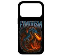 Carcasa para iPhone 17 Pro Feminismo Dragón Cool Retro Vibe Vintage Dragón con Llamas