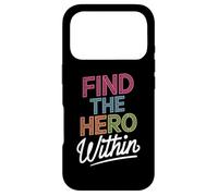 Carcasa para iPhone 17 Pro Find The Hero Within Inspirational Typography Design