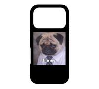 Carcasa para iPhone 17 Pro Fire Me Perro Pug con Trabajo Divertido Meme Borroso