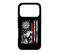 Carcasa para iPhone 17 Pro Firefighter American Flag Thin Red Line Cool Fireman Patriot