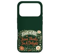 Carcasa para iPhone 17 Pro First of All Jesus Thinks I'm A Delight Christian Floral