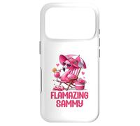 Carcasa para iPhone 17 Pro Flamazing Sammy Pink Flamingo Tropical Beach Trip Mujer