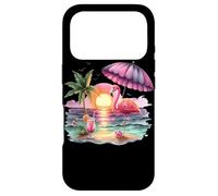 Carcasa para iPhone 17 Pro Flamingo Sunset Paradise Bajo El Paraguas Rosa