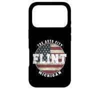 Carcasa para iPhone 17 Pro Flint Michigan, Bandera Americana Vintage