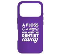 Carcasa para iPhone 17 Pro Floss Daily Keep Dentist Away Dental Humor Cita