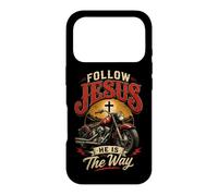 Carcasa para iPhone 17 Pro Follow Jesus He is The Way Christian Motorcycle Gospel Biker