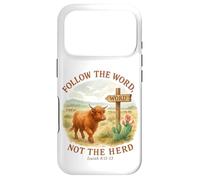 Carcasa para iPhone 17 Pro Follow The Word Not The Herd Isaiah 8:11-13 Western Cow