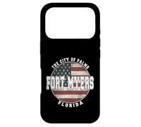 Carcasa para iPhone 17 Pro Fort Myers Florida, Bandera Americana Vintage
