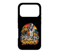 Carcasa para iPhone 17 Pro Fueled by Coffee & Sparks Funny Welder Humor de Soldadura