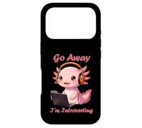 Carcasa para iPhone 17 Pro Funny Axolotls Go Away I'm Introverting Cute Kawaii Axolotl