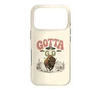 Carcasa para iPhone 17 Pro Funny Buffalo Gotta Go OVNI Alien Desert Design Western Humor