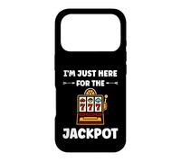 Carcasa para iPhone 17 Pro Funny Casino Quote gamling I'm Here for Jackpot