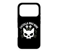 Carcasa para iPhone 17 Pro Funny Cat Monster Horror Lover Humor Catzilla Was Here