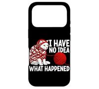 Carcasa para iPhone 17 Pro Funny Cat, no Tengo ni Idea de lo Que pasó, Yarn Cat Lover