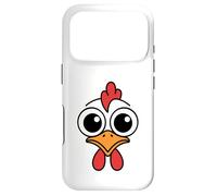 Carcasa para iPhone 17 Pro Funny Chicken Face Big Eyes Cartoon Rooster Kawaii