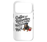 Carcasa para iPhone 17 Pro Funny Coffee and Rottweilers Make Me Happy Not Humans
