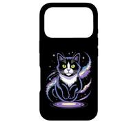 Carcasa para iPhone 17 Pro Funny Cosmic Cat Floating Space Kitty Galaxy Humor Mujeres Hombres