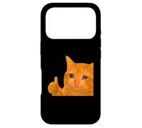 Carcasa para iPhone 17 Pro Funny Crying Orange Cat Meme Thumbs-up Weird Cat Face Meme