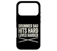 Carcasa para iPhone 17 Pro Funny Dad Vintage Papa Rock Metal Tambores Hits Music Gift