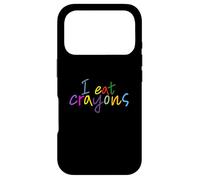 Carcasa para iPhone 17 Pro Funny Drawing Adult Coloring Art Teacher - I Eat Crayons