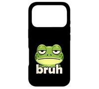 Carcasa para iPhone 17 Pro Funny Frog Face Meme Bruh Froggy Viral Trendy Boys Memes