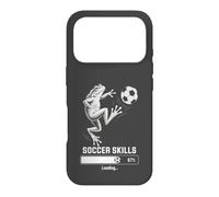 Carcasa para iPhone 17 Pro Funny Frog FÚTBOL Habilidades Cargando Kick Off Club Juego En Coach