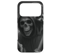 Carcasa para iPhone 17 Pro Funny Grim Reaper Raccoon Dark Humor Halloween Graphic Men