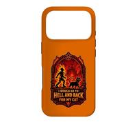 Carcasa para iPhone 17 Pro Funny Halloween I'D IR AL Infierno Y Volver para MI Gato