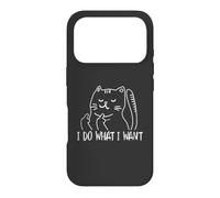 Carcasa para iPhone 17 Pro Funny I do What I Want Cat Flipping The Bird Offensive