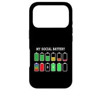 Carcasa para iPhone 17 Pro Funny Introvert Humor Energy Level Graphic Anti Social Fun