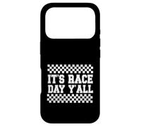 Carcasa para iPhone 17 Pro Funny It's Race Day Y'all - Pista de Carreras a Cuadros para Hombre