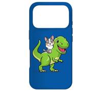 Carcasa para iPhone 17 Pro Funny Kawaii Kids Dino Dinosaur Blue Merle Corgi Lover