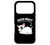 Carcasa para iPhone 17 Pro Funny Kawaii Kids Guess What Bull Terrier Butt Lover