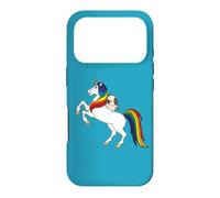 Carcasa para iPhone 17 Pro Funny Kawaii Womens Girls Unicorn Rainbow Happy Pug Lover