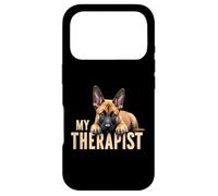 Carcasa para iPhone 17 Pro Funny Malinois Puppy My Therapist Pastor Belga Dog