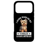 Carcasa para iPhone 17 Pro Funny Mens & Womens Cute Work Hard Better Life Yorkie Lover