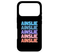 Carcasa para iPhone 17 Pro Funny Modern Repeated Text Design First Name Ainslie