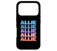 Carcasa para iPhone 17 Pro Funny Modern Repeated Text Design First Name Allie