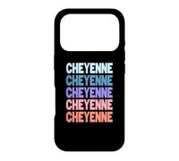 Carcasa para iPhone 17 Pro Funny Modern Repeated Text Design First Name Cheyenne