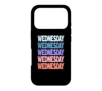 Carcasa para iPhone 17 Pro Funny Modern Repeated Text Design Wednesday