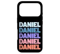 Carcasa para iPhone 17 Pro Funny Modern Repetitive Text Design First Name Daniel