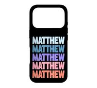 Carcasa para iPhone 17 Pro Funny Modern Repetitive Text Design First Name Matthew