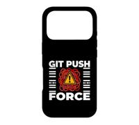 Carcasa para iPhone 17 Pro Funny Programmer Coding Git Push Force Warning