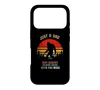 Carcasa para iPhone 17 Pro Funny Retro Bigfoot Sosteniendo Cartón De Leche Y Volviendo A Casa