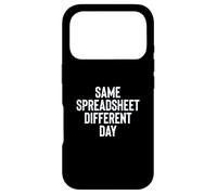 Carcasa para iPhone 17 Pro Funny Same Spreadsheet Different Day Office Employee Worker