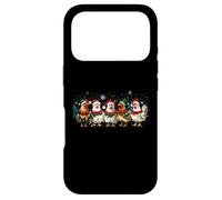 Carcasa para iPhone 17 Pro Funny Santa Chicken Lineup Christmas Lights Farmer Xmas Tree